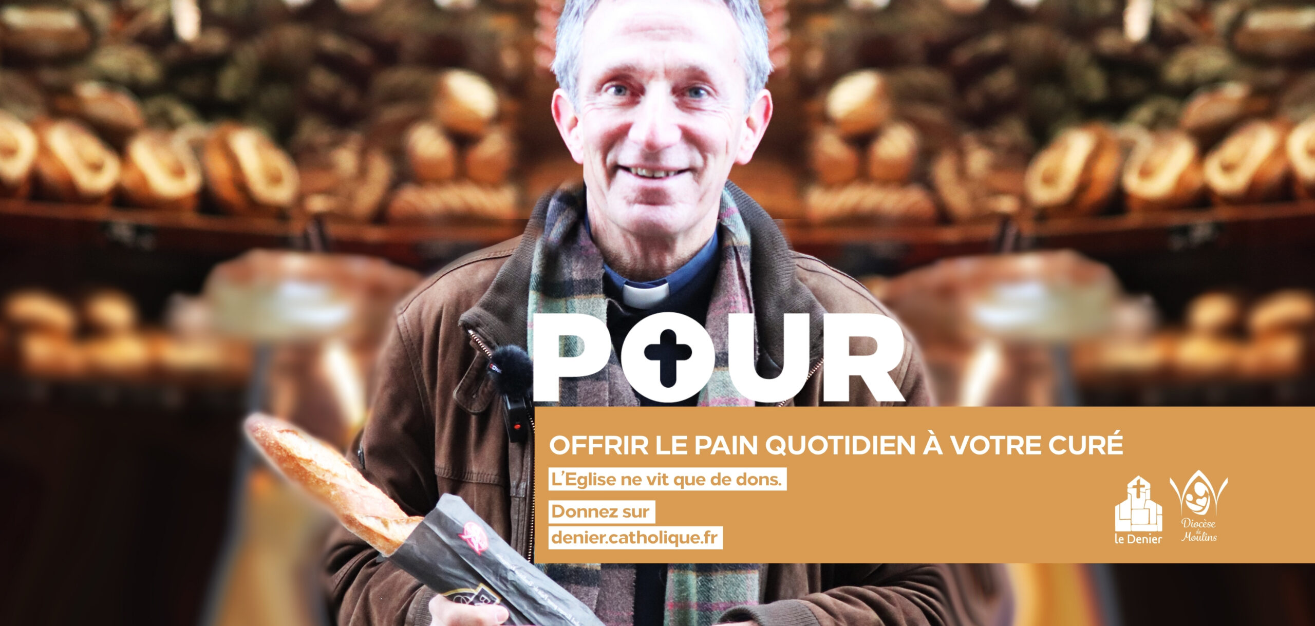 Bandeau DENIER 2026 offrir le pain quotidien à votre curé (210 x 100 mm)